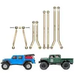 INJORA Brass High Clearance Front 4 Links Set 43g Links Set for SCX24 Gladiator Dodge Power Wagon Axial 1/24 RC Crawler Car, 8PCS