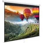 Pyle Manual Pull-Down Projector Screen - Universal 72-inch Roll-Down Retractable Manual Projection Screen w/ Auto-Locking, Adjustable Screen Height, Black Masking Border - 42.5" x 56.6" PRJSM7206