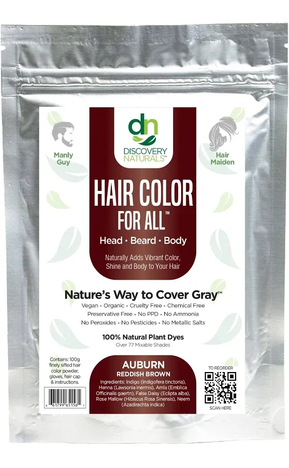 Red Henna Hair Color For All Kit | 100% All Natural Hair Dye & Beard Dye Powder (Bronze Shiny Copper) Organic, Herbal & Vegan Chemical & Cruelty Free Permanent Gray Coverage & Tinting