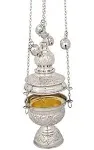 Nickel Plated Christian Church Thurible Incense Burner Censer (127 N)