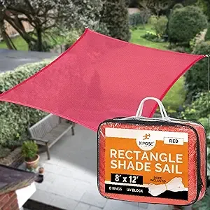 Sun Shade sail 8&#039; x 12&#039; Red Rectangle