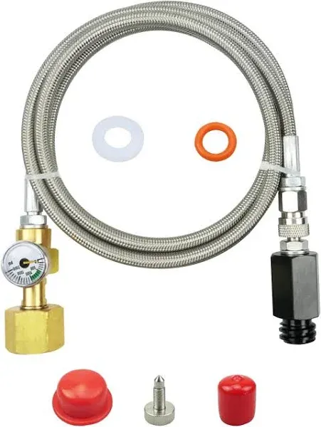 Upgraded 60in Fit for Soda Stream Adapter Hose Kit with Pressure Gauge CGA320 to TR21-4 Soda Maker Co2 Tank Direct Adapter Hose Maximum Working Pressure 4500PSI