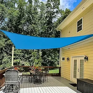 TANG Sunshades Depot Blue 8&#039; x 8&#039; Sun Shade Sail Permeable Canopy Cover Custo...