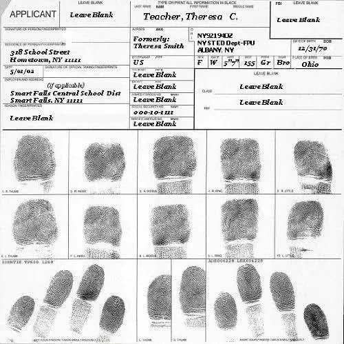 FBI Fingerprint Cards, Applicant Fd-258, 25 Pack