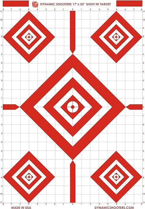 Made in USA Sight in Paper Shooting Range Targets- (17x25 Inch 50 Sheets) for Firearms, Guns, Rifle, Pistol, BB Guns, Airsoft, Pellet Gun, Air Rifle