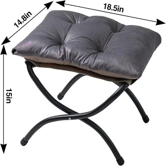 15" Folding Foot Stool Elegant Foldable Ottoman