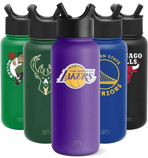 Simple Modern NBA Golden State Warriors 32oz Water Bottle with Straw Lid Insulated Stainless Steel Summit