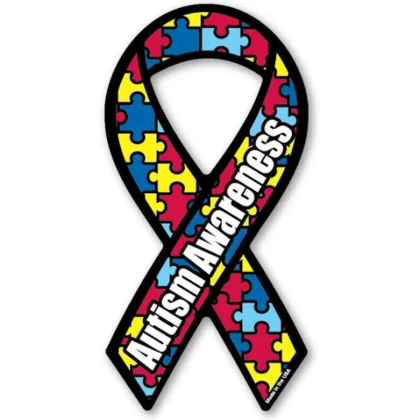 Autism Awareness Mini Ribbon Magnet