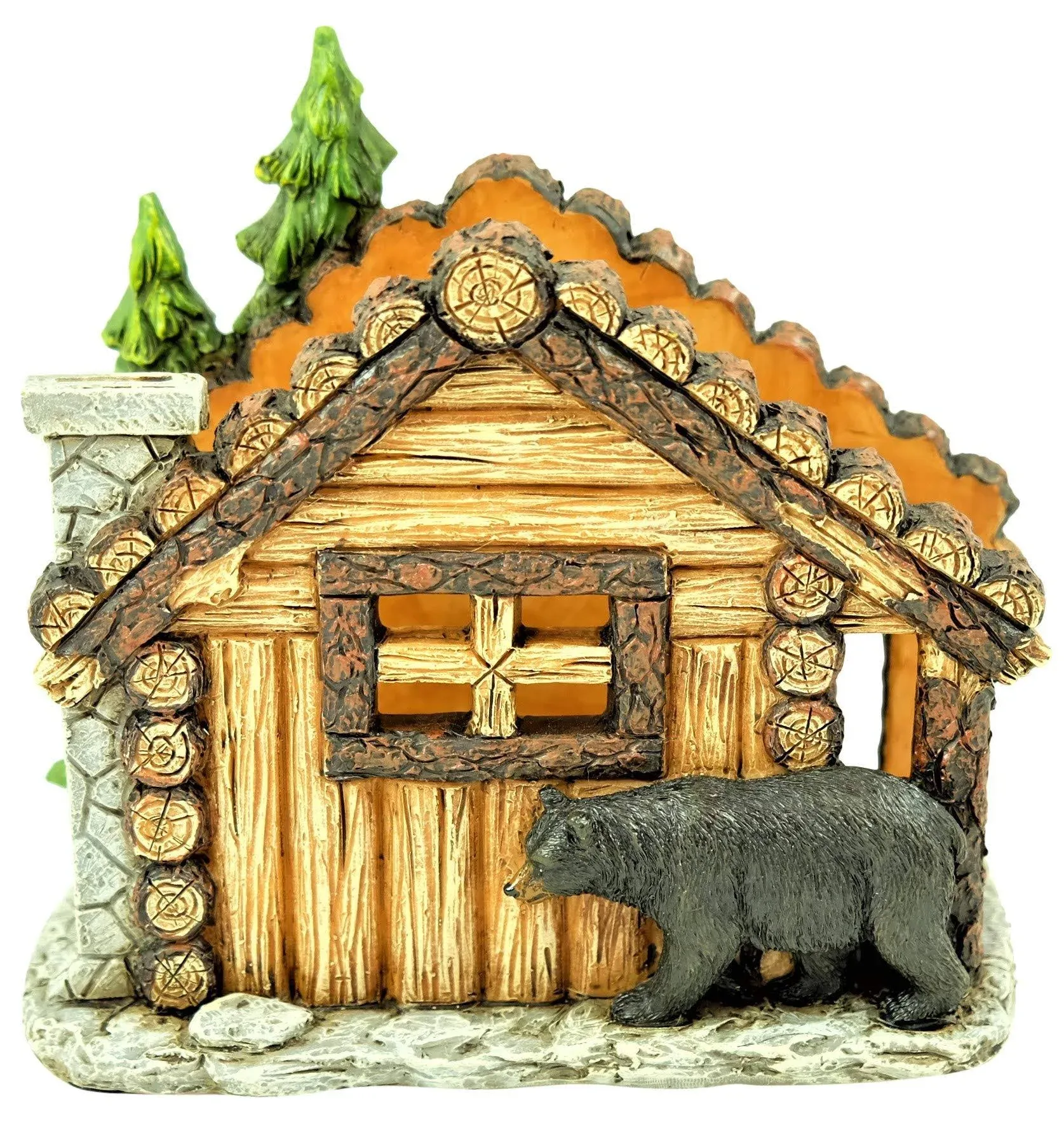 Bear Cabin Woodland Forest Napkin Holder Lodge Log Home Kitchen Dining Decor