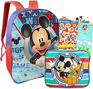 Disney Mickey Mouse Front Body Large 16&#034; School Backpack Carry All Travel Bag 3D