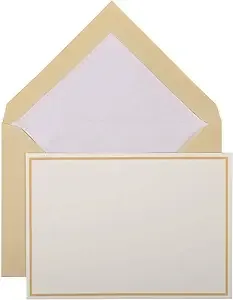 G. Lalo Bordered Card Set Champagne 10ct, Size: One size, Beige