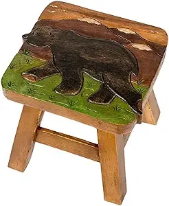 Sea Island Imports Bear in Mountains Design Hand Carved Acacia Hardwood ...