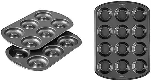 Wilton Non-Stick Donut Baking Pans (2-Count) and Cupcake Pan (12-Cup)