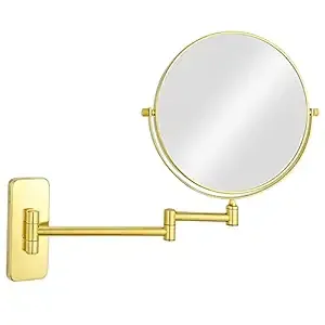 8 Inch Doublesided Wall Mount Makeup Mirror With 10x Magnificationg<wbr/>old Finish M1