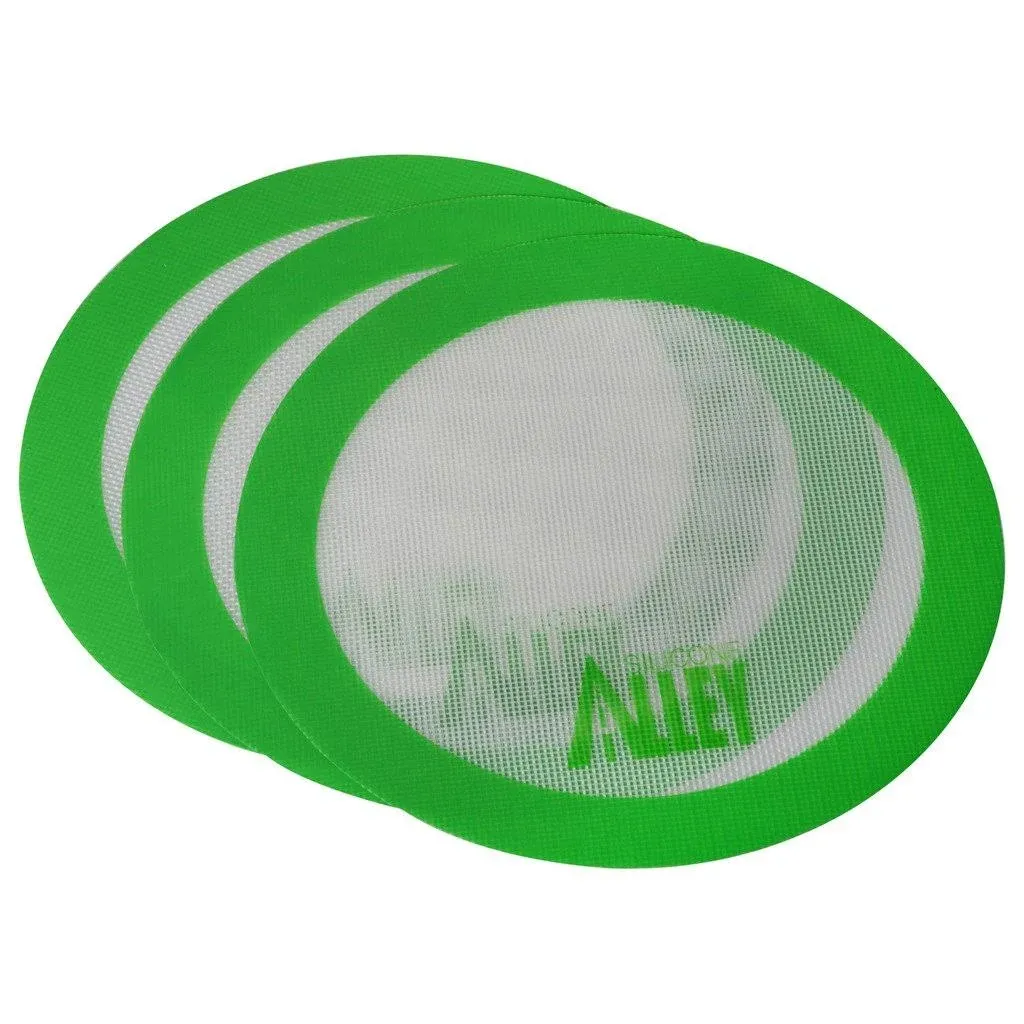 3 Non-stick Mat Pad/Silicone Rolling Baking Pastry Mat Large Round 9.5" Green