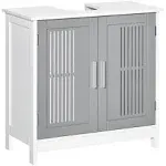 Kleankin Bathroom Under Sink Cabinet Vanity Unit w/ Adjustable Storage Shelves - Grey