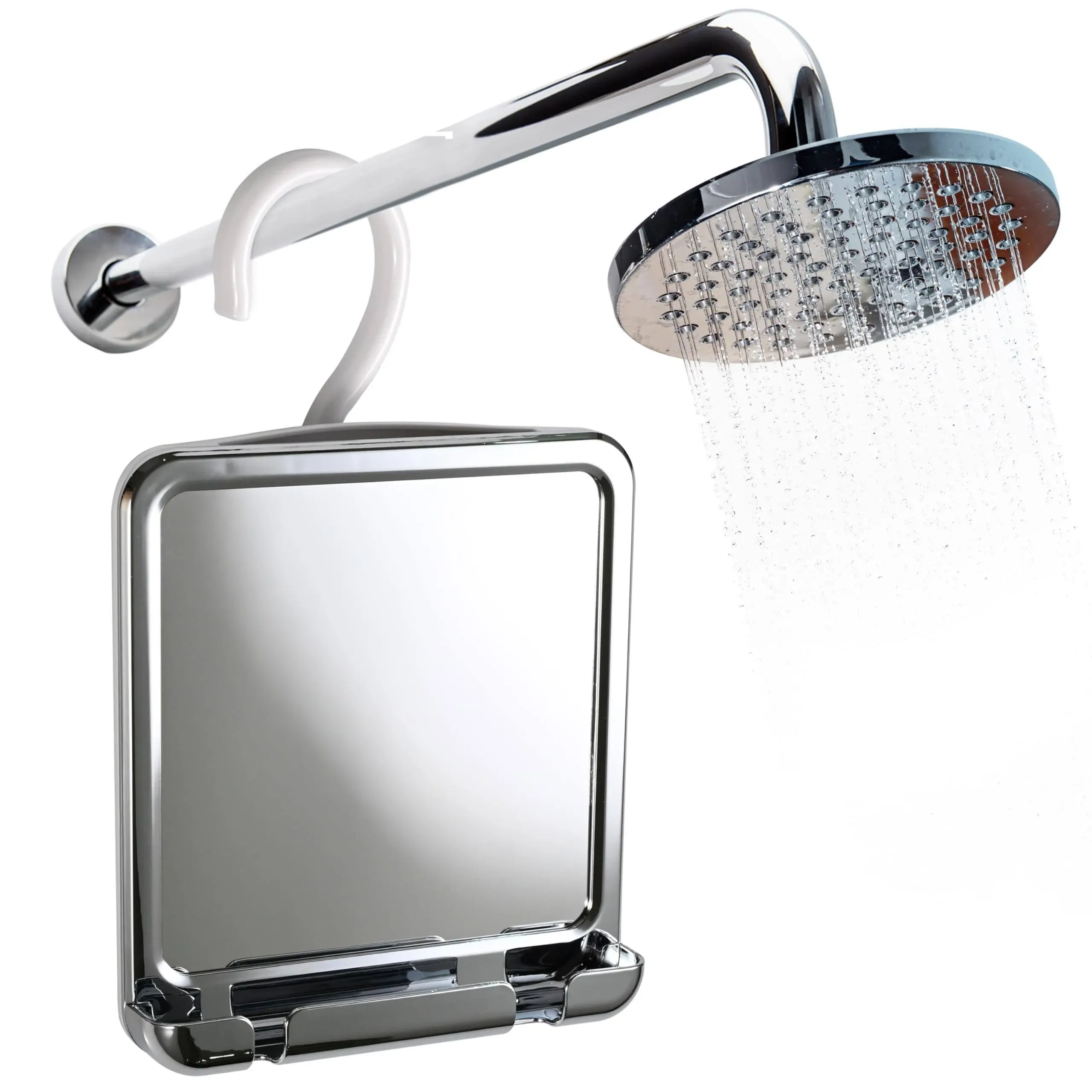 MIRRORVANA Fogless Shower Mirror for Shaving with Razor Holder and Dual Anti Fog Design - Hook for Hanging - Shatterproof 8 x 7 Surface Chrome