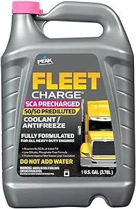 PEAK Fleet Charge SCA Precharged 50/50 Prediluted Antifreeze and Coolant for All Heavy Duty Engine Cooling Systems, 1 Gal.