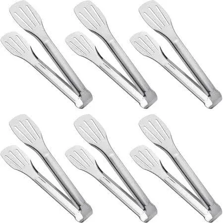 6 Pack Serving Tongs Kitchen Tongs, Buffet Tongs, Stainless Steel Food Tong Serving Tong, small tongs