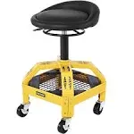 VEVOR Mobile Rolling Seat, 300LBS Capacity, Adjustable Height from 15.7 in to 20.5 in, Mechanic Garage Stool w/Swivel Wheels and Tool Tray, for Workshop, Auto Repair Shop, Black