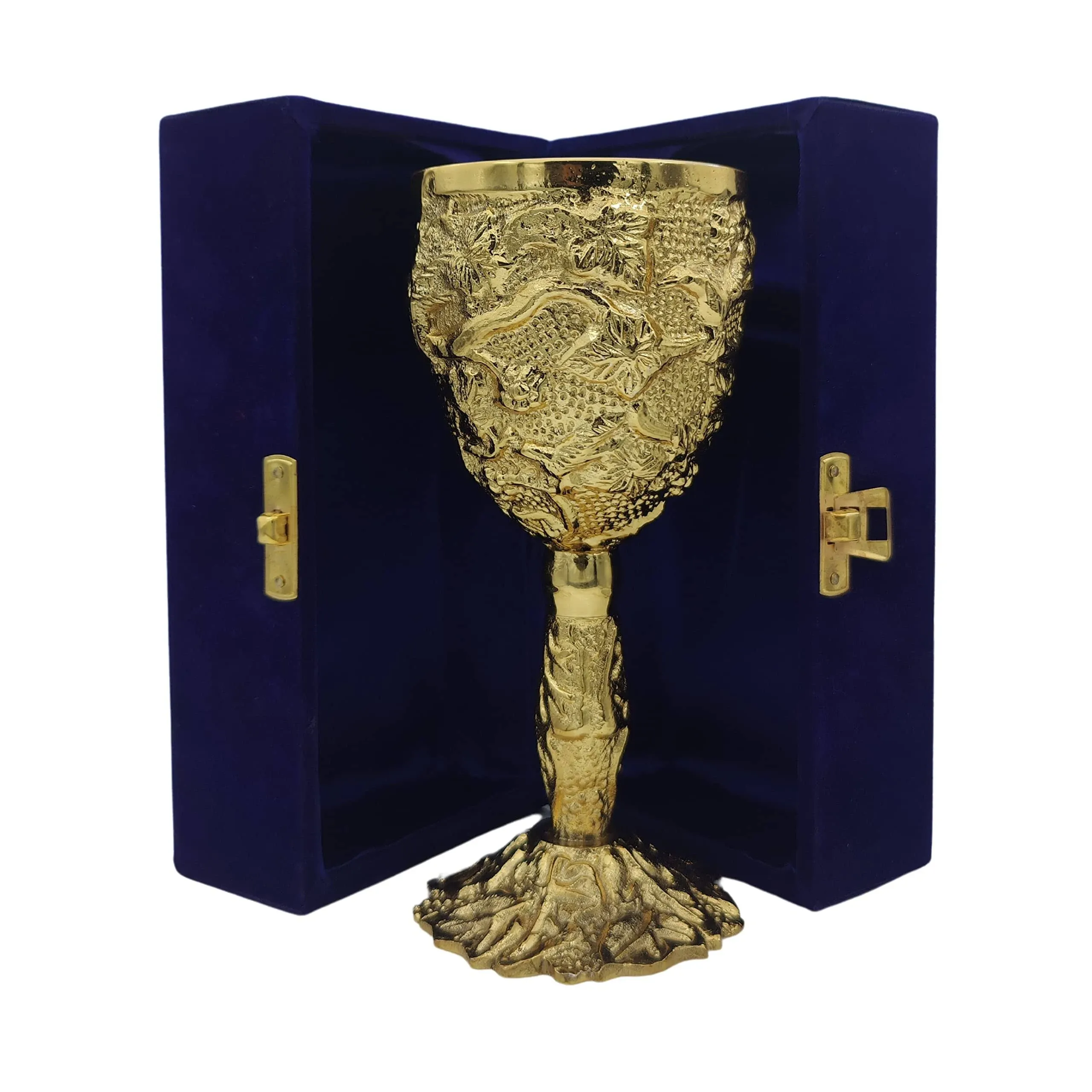 Wine Goblet Chalice Glass Gold Plated brass metal Elegant Lounge Dinner for Cocktail Table Whiskey Communion Cup for Sophisticated Sipping Experience Pack of 1 Including box Capacity 6 oz