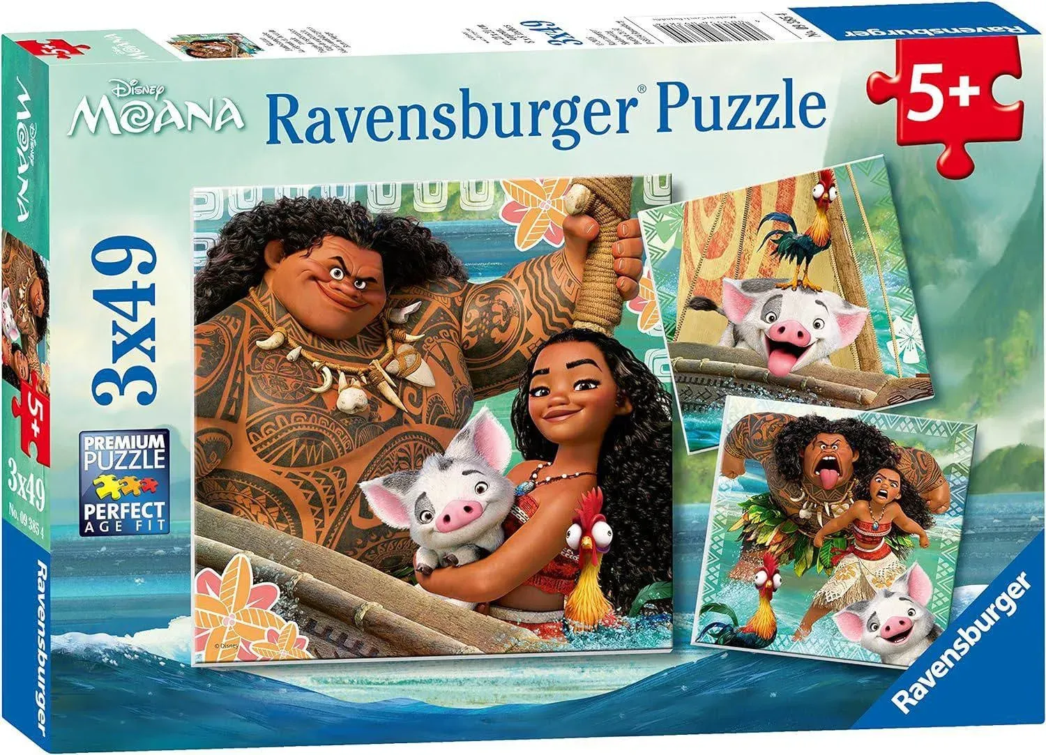 Ravensburger Disney Moana 3x 49pc Jigsaw Puzzles 3x49pc Puzzles