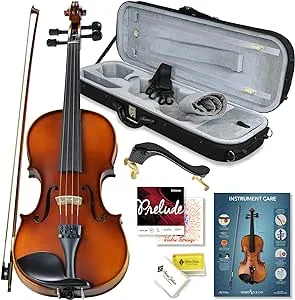 Bunnel Pupil Violin Outfit 1/2 Size Clearance By Kennedy Violins - Carrying Case and Accessories Included - Solid Maple Wood and Ebony Fittings RB300