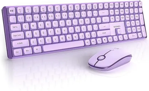 Seenda Wireless Mechanical Keyboard and Mouse Combo - Purple