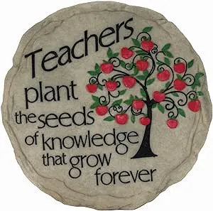 Spoontiques - Garden Décor - Teacher Stepping Stone - Decorative Stone for Garden