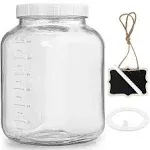 Folinstall Wide Mouth 1 Gallon Clear Glass Mason Jar