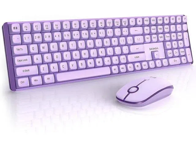 Seenda Wireless Mechanical Keyboard and Mouse Combo - Purple