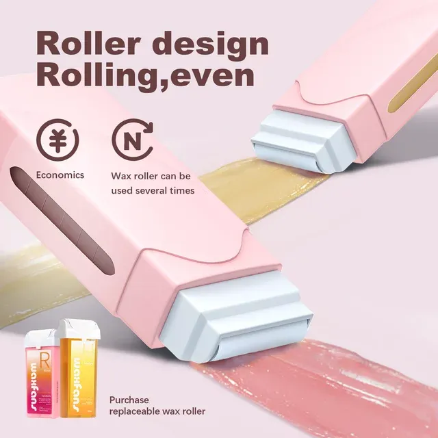 Roll On Wax Kit Waxfans Wax Roller Kit for Hair Removal Waxing Roller Home Waxing Kit for Women and Men