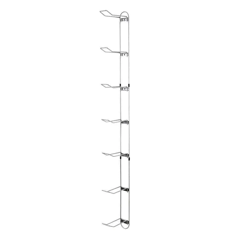 Knape & Vogt John Sterling Sports Rack for Garage, 7-Ball Capacity, Alloy Steel, Silver, 63-1/8"