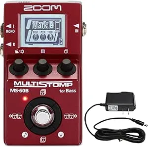 Zoom MS-60B MultiStomp Bass Pedal + Pig Hog PP9V Pig Power 9V DC 1000ma Power Supply