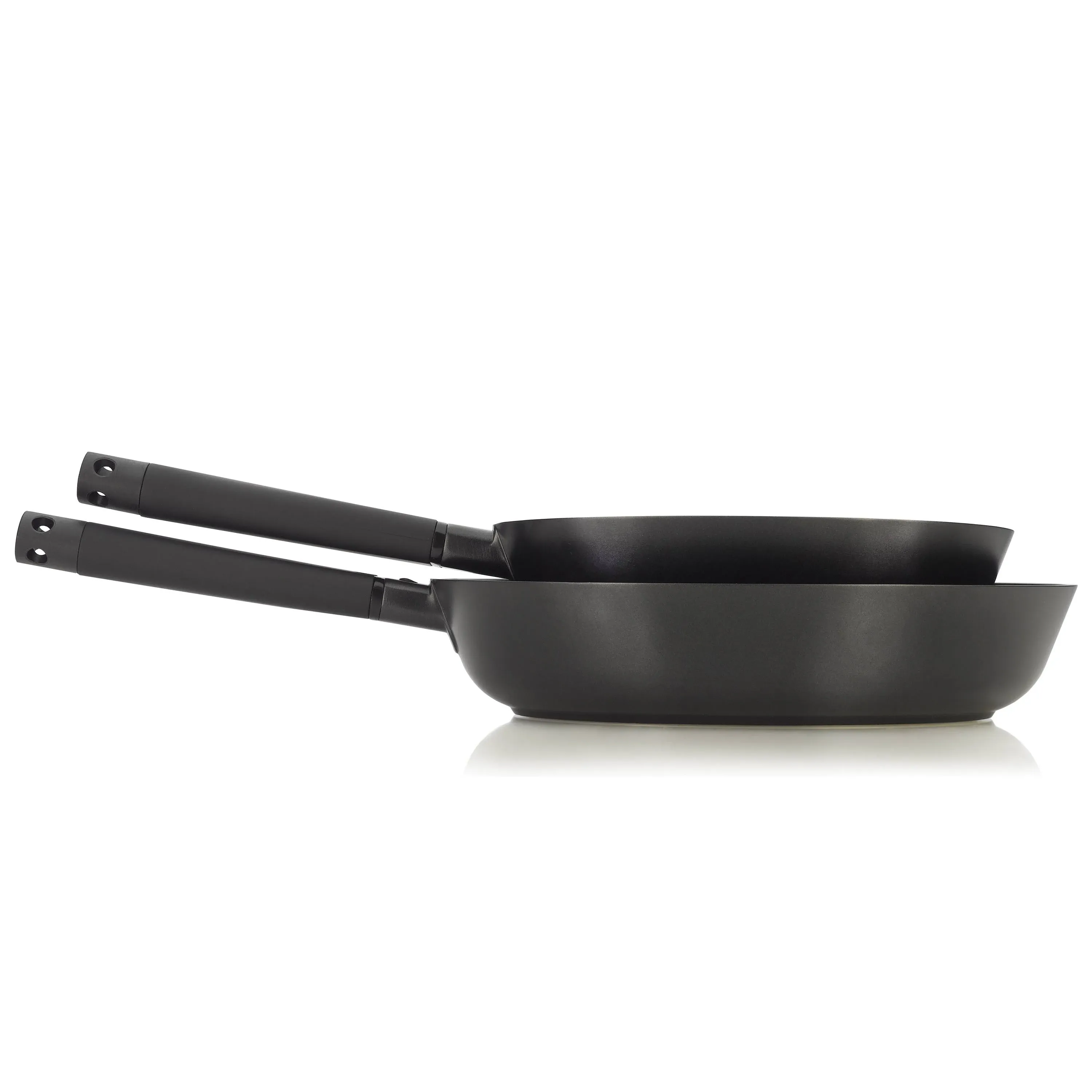 ZAVOR Noir 10 & 12 Inch Skillet Set - Premium Cast Aluminum with Titanium-based Nonstick Ceramic Coating & Removable Handles - Ultra Lightweight - Oven & Induction Ready | Noir Collection