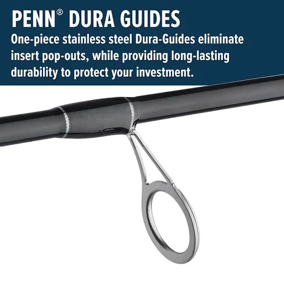 PENN 7’ Pursuit IV Fishing Rod and Reel (Size 4000) Inshore Spinning Combos, 7’, 3 Graphite Composite Fishing Rod with 5 Reel, Durable and Lightweight, Black/Silver, 2-Piece