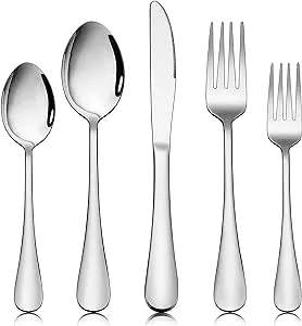 Vesteel 20 Piece Silverware Flatware Cutlery Set, Stainless Steel Utensils Service for 4, Include Knife Fork Spoon, Mirror Polished, Dishwasher Safe