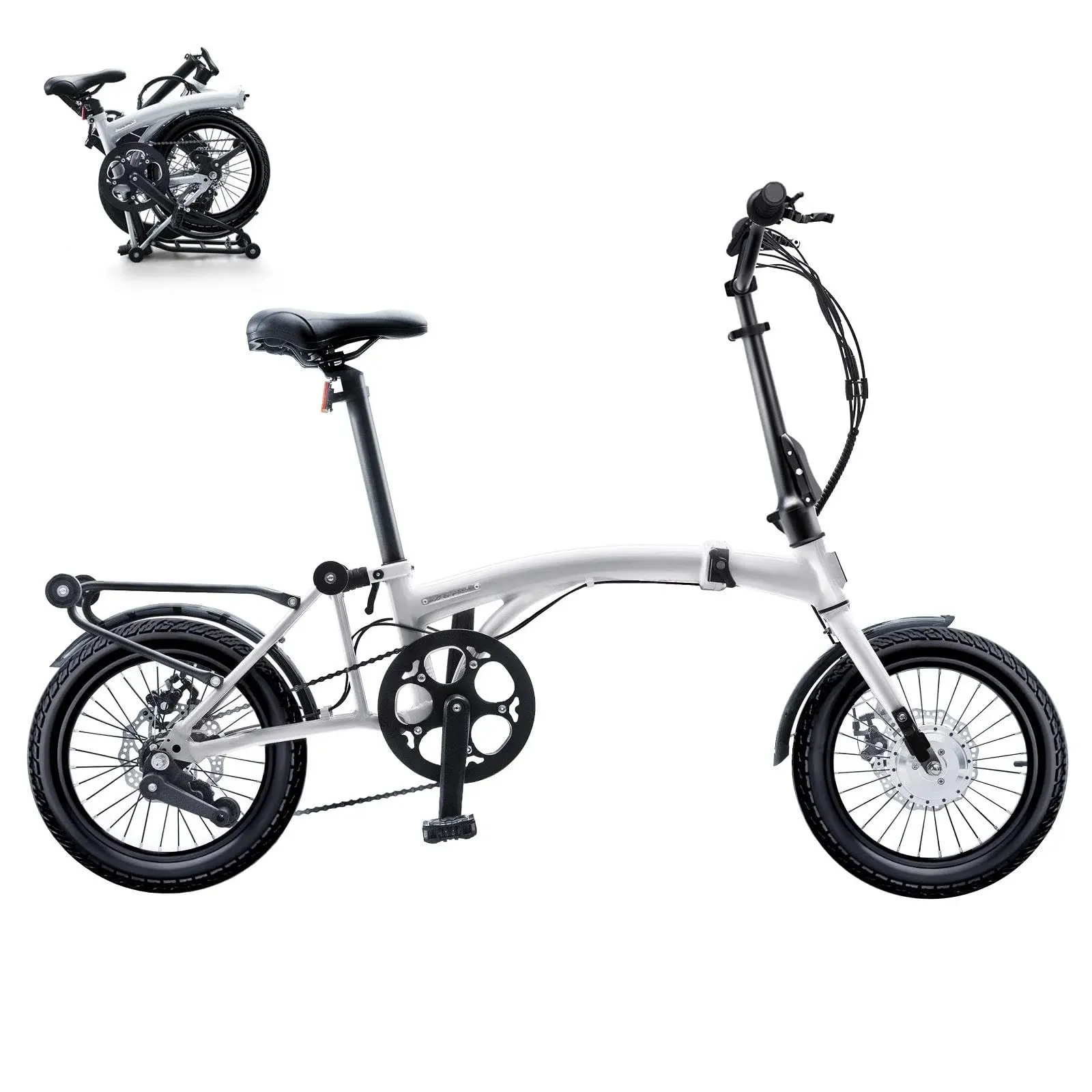 iGOGOMi Alps Folding Electric Bike for Adults-Li-Ion 6.8Ah/36V Battery -16" Tire ...