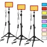 3Pack LED 9Color Filter Studio Streaming Lights Photography Video Lighting Kit Photo Lights Video Recording Photography Camera Photo Game Stream