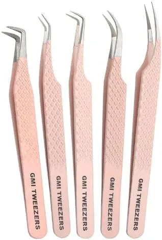 Fiber Tip Lash Tweezers for Eyelash Extension Tweezers Professional