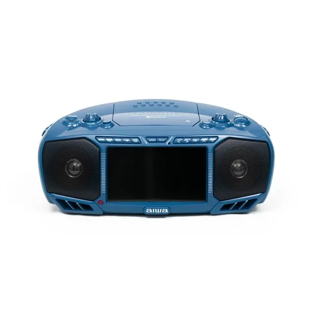 Blue AIWA portable  media boombox