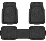 Amazon Basics 3-Piece All-Weather Heavy Duty, Full Set Rubber Floor Mats for Universal Fit in Cars, SUVs, and Trucks, Black, Trim to Fit