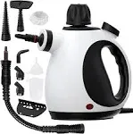 Handheld Steam Cleaner, Steam Cleaner for Home with 10 Accessory Kit, Multipurpose Portable Upholstery Steamer Cleaning with Safety Lock to Remove Grime, Grease, and More, White…