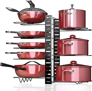 WEITE Lai 8 Tier Adjustable Pots and Pans Organizer