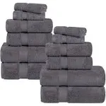 Superior Zero Twist Cotton 12 Piece Assorted Towel Set, Includes 4 Bath, 4 Hand, 4 Washcloth/Face Towels, Quick Dry, Home Essentials, Shower, Spa, Luxury Plush Soft Absorbent Towels, Midnight Blue