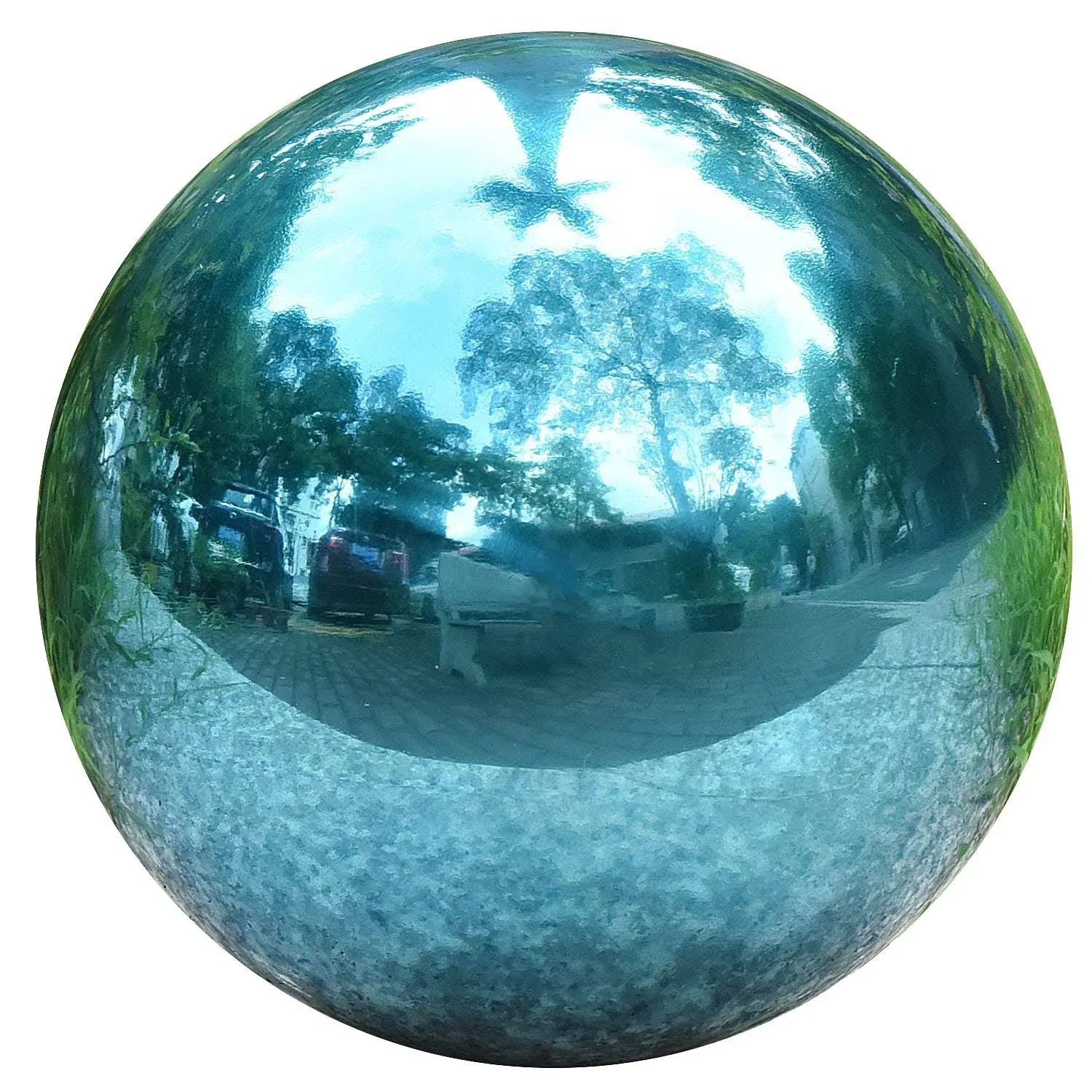 12 inch Stainless Steel Gazing Ball, E-Buying Teal Mirror Polished Hollow Seamless Gazing Globe Reflective Garden Sphere Floating Pond Balls for