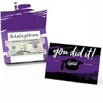 Big Dot of Happiness Purple Grad - Best Is Yet to Come - Purple Graduation Party Money and Gift Card Holders - Set of 8