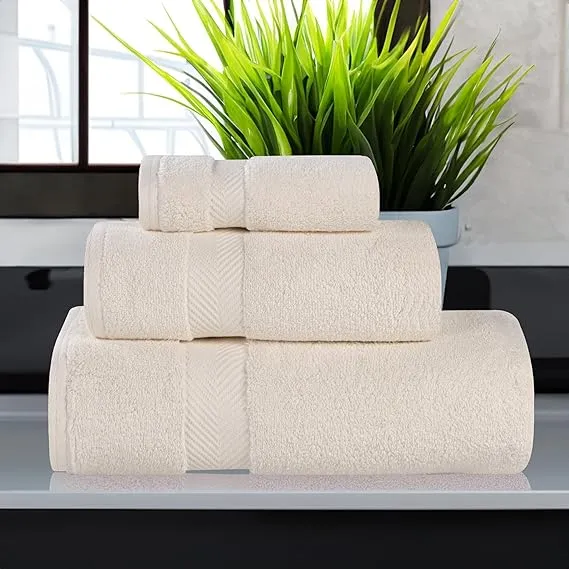 Superior Zero Twist Cotton 12 Piece Assorted Towel Set, Includes 4 Bath, 4 Hand, 4 Washcloth/Face Towels, Quick Dry, Home Essentials, Shower, Spa, Luxury Plush Soft Absorbent Towels, Grey