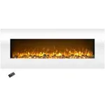 Northwest 50" Electric Color Changing Wall Mount Fireplace, White