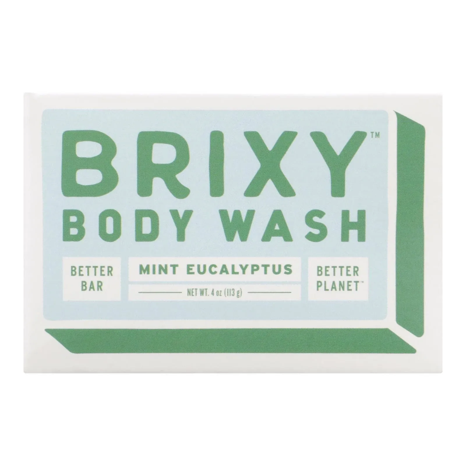 Brixy Body Wash Bar, 4 Oz, Refreshing Mint Eucalypt